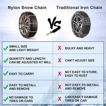 10 Pcs Winter Car Snow Chains Universal Anti-Skid Tire Chain