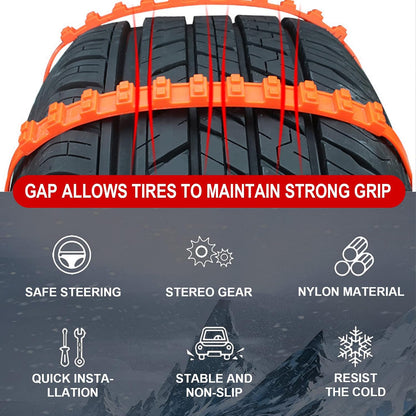 10 Pcs Winter Car Snow Chains Universal Anti-Skid Tire Chain