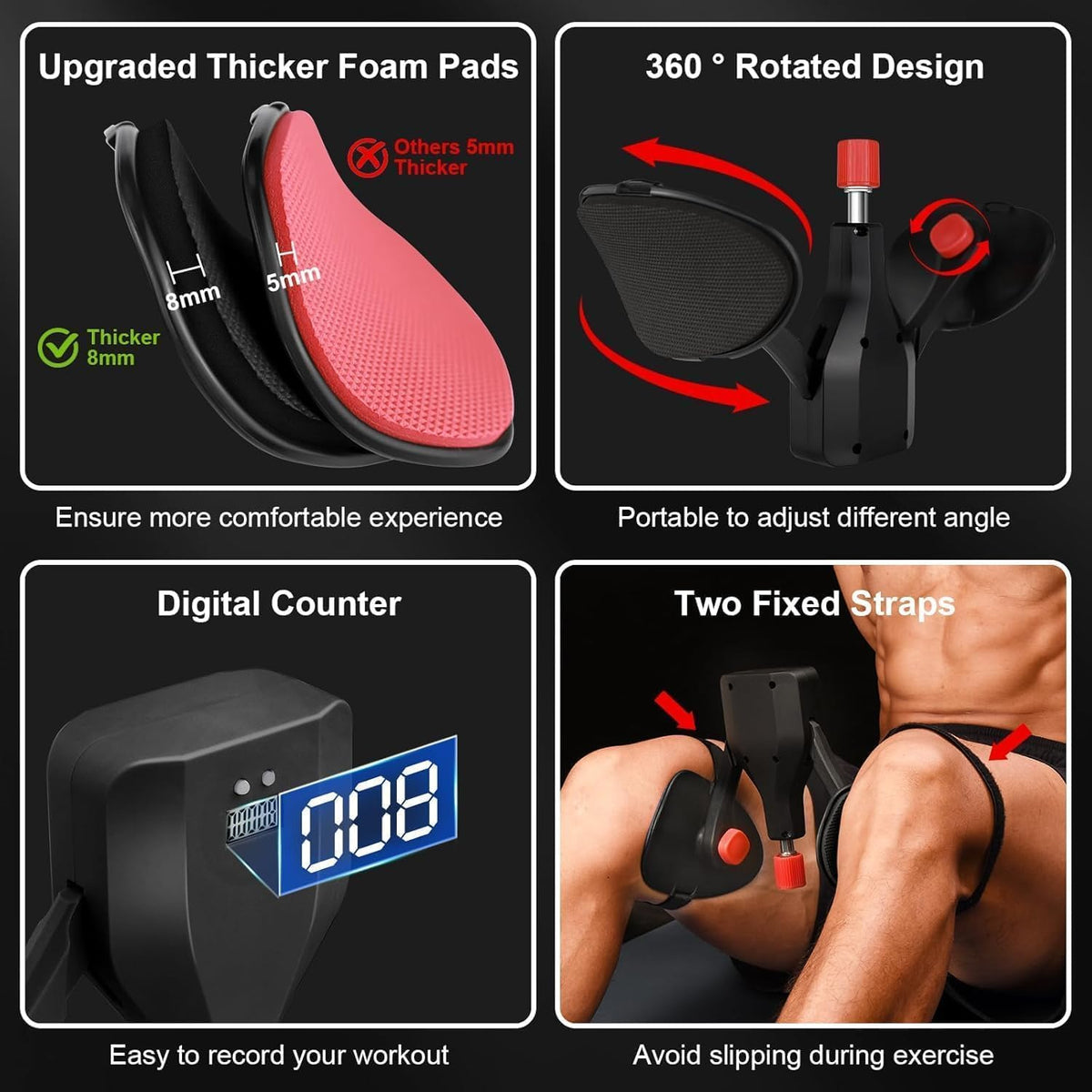 Pelvic & Inner Thigh Exerciser Strengthen Core, Improve Posture & Toning, Unisex Design