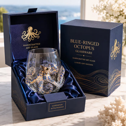 Blue Ringed Octopus Handcrafted Glassware