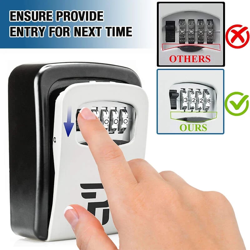 Wall Mount Resettable Combination Key Box Rust Proof, Large Storage, Heavy Duty