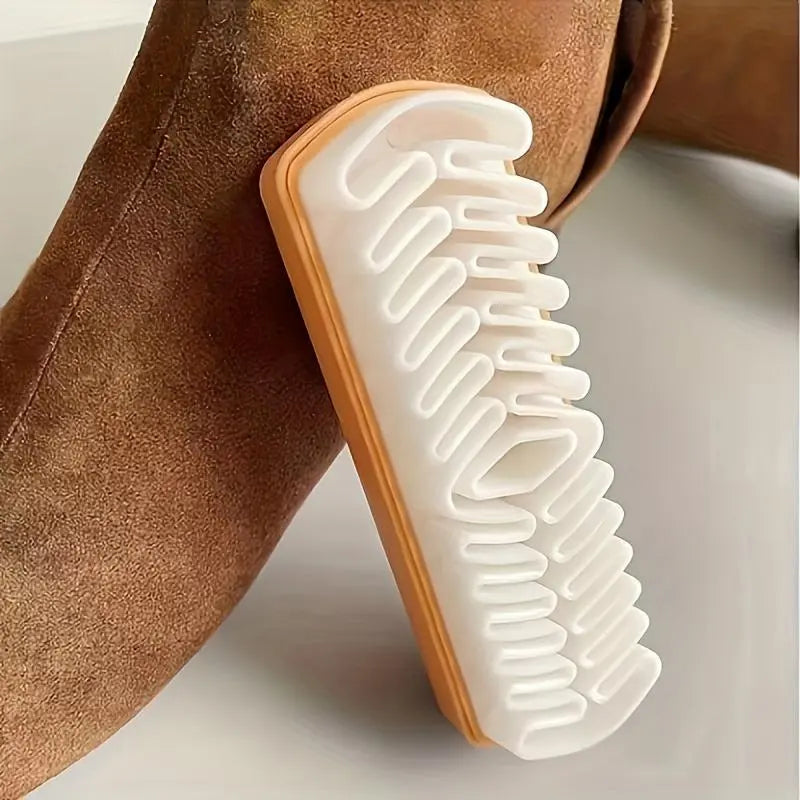 2-in-1 Suede Shoe Brush TPR Crepe Bristles for Nubuck, Boots, Jackets & Leather Care