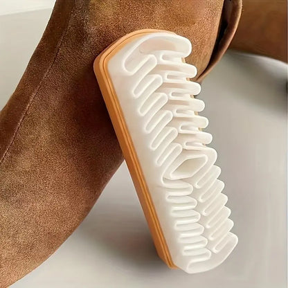 2-in-1 Suede Shoe Brush TPR Crepe Bristles for Nubuck, Boots, Jackets & Leather Care