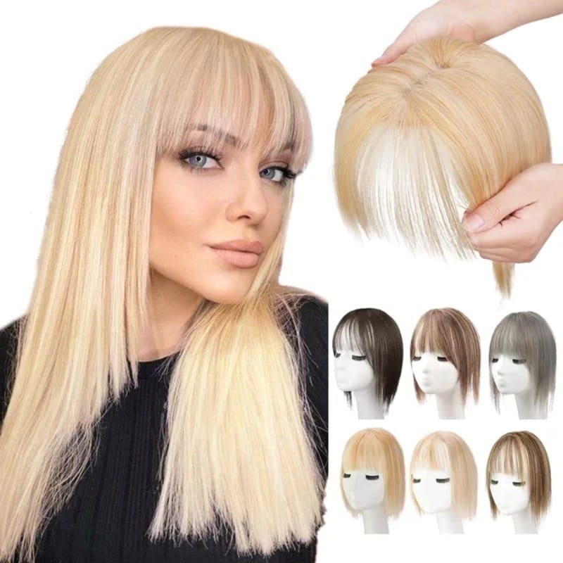 Superior Quality-Natural Hair Toppers With Bangs For Women