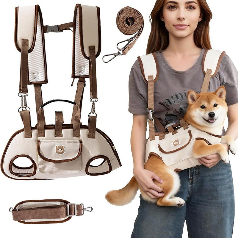 2026 Double-shoulder and hand-held pet leash backpack