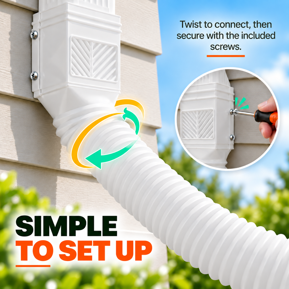 Universal Flexible Gutter Downspout Extension Set (2-Pack) 1.5M Foundation Protection