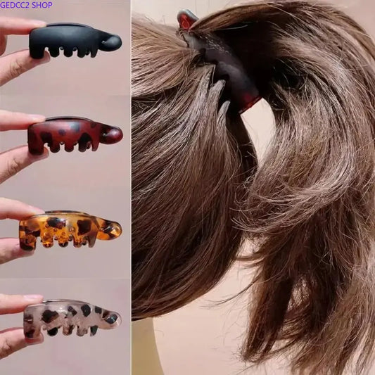 2026 4Pcs Mini Leopard Print Banana Hair Clips