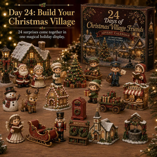 24 Days Of Christmas Village Friends Advent Calendar | 24 Unique Miniature Characters
