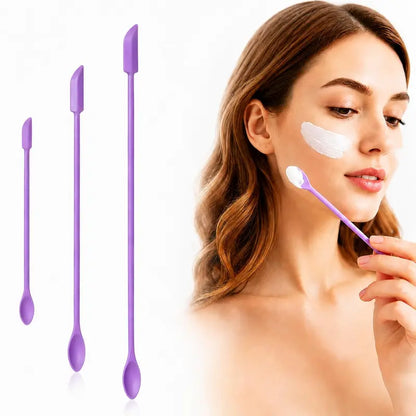 3PCS Silicone Makeup Spatula Mini Cosmetic Scoop Beauty Applicator Tool