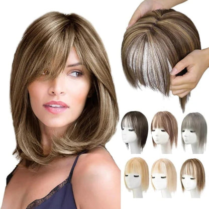 Superior Quality-Natural Hair Toppers With Bangs For Women