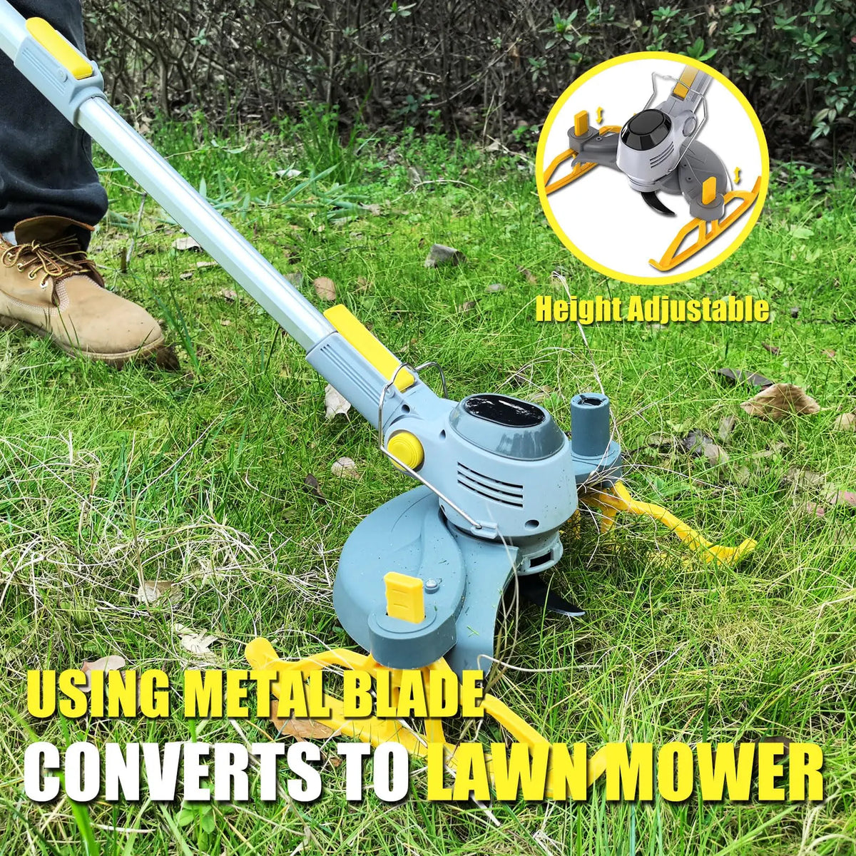 2026 Upgraded Cordless Grass Trimmer with 3 Cutting Heads
