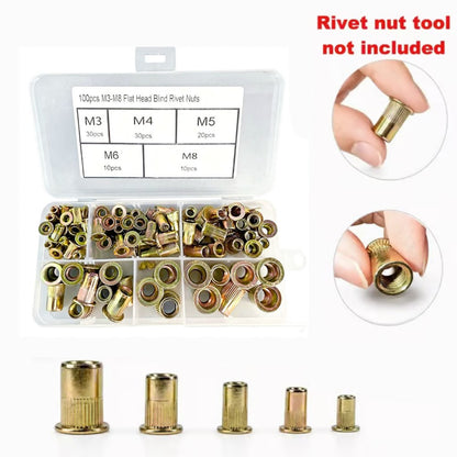 Head Rivet Nut Tool, M3 M4 M5 M6 M8 M10 Rivnut Kit
