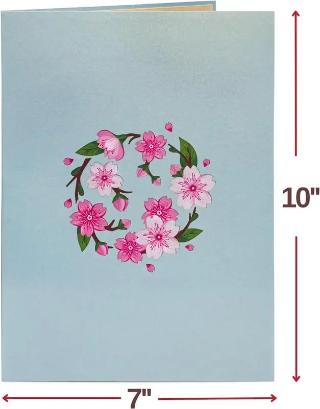 2026 Mother's Day Card -3D Cherry Blossom Flower Bouquet Pop Up Card