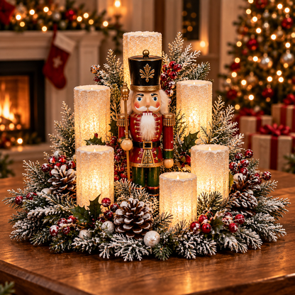 Christmas Santa Table Centerpiece Festive Winter Holiday Decor