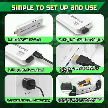 2026 Upgraded Retro Game Stick, 4K HDMI Classic Video Games, Built-in 23 Emulators, 40000+ Games