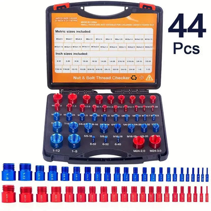 44Pcs Alloy Nut and Bolt Thread Inspector Charge