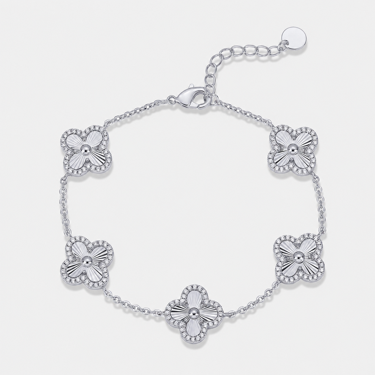 14K Gold-Plated Four-Leaf Clover Bracelet Lucky Charm Jewelry for Women