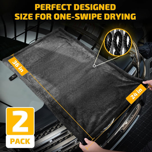 1200 GSM Microfiber Car Drying Towels 2-Pack