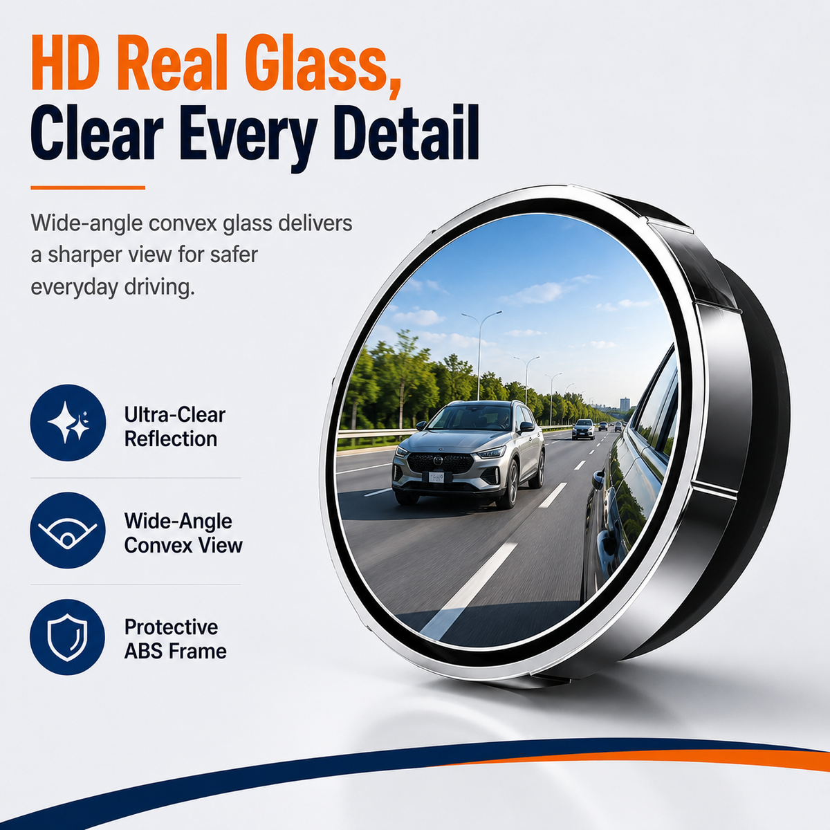 2-Pack Blind Spot Mirrors 360 Adjustable Wide-Angle Rearview Safety Mirrors