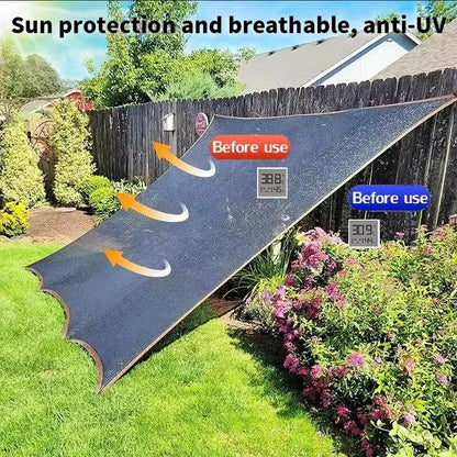 Blackout Cloth (Black) - 10 x 13ft UV-Resistant Shade Net with Reinforced Rivets