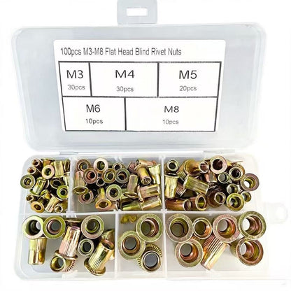 Head Rivet Nut Tool, M3 M4 M5 M6 M8 M10 Rivnut Kit