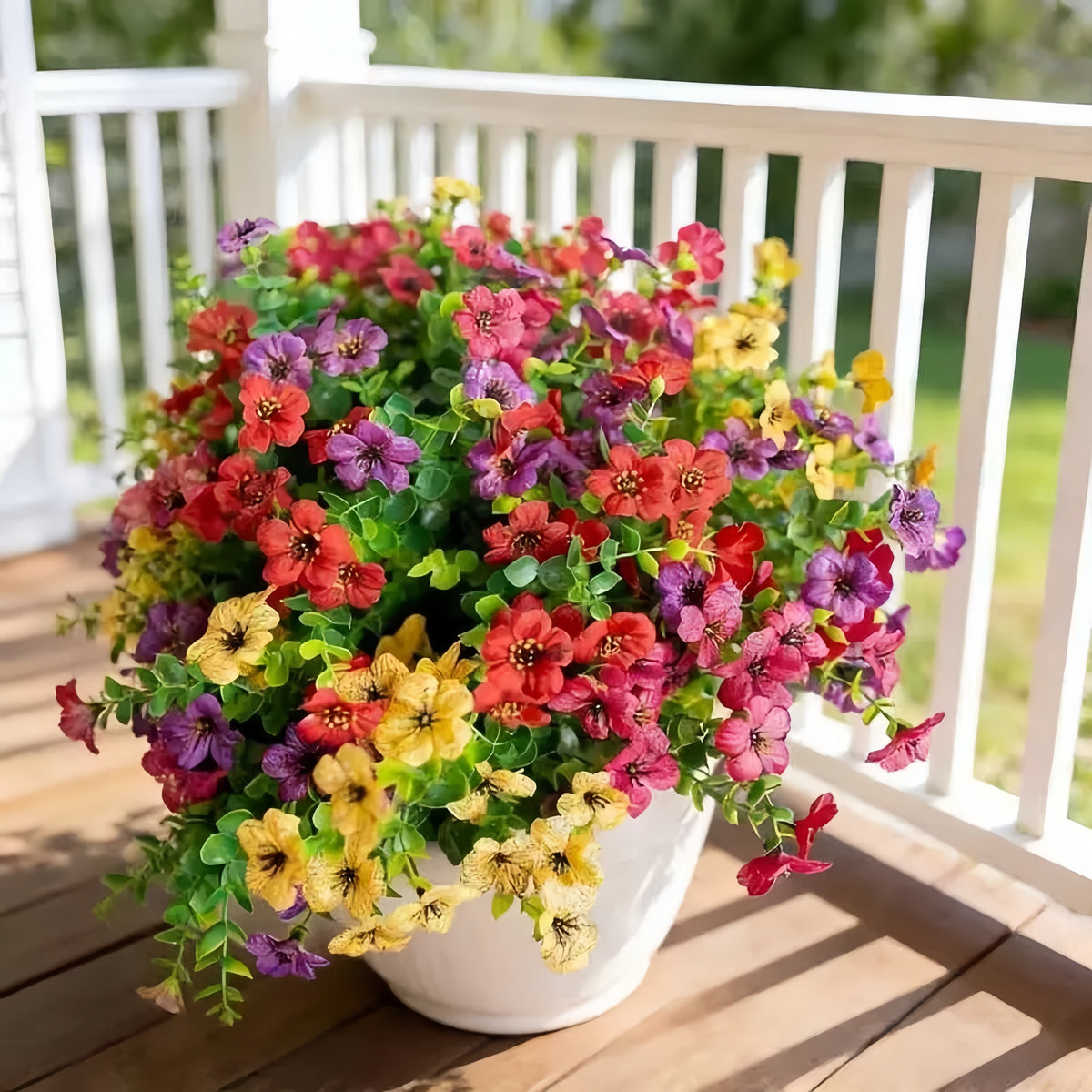 UV Resistant Artificial Flowers Fade-Free & Colorful for Garden, Patio, Home Decor