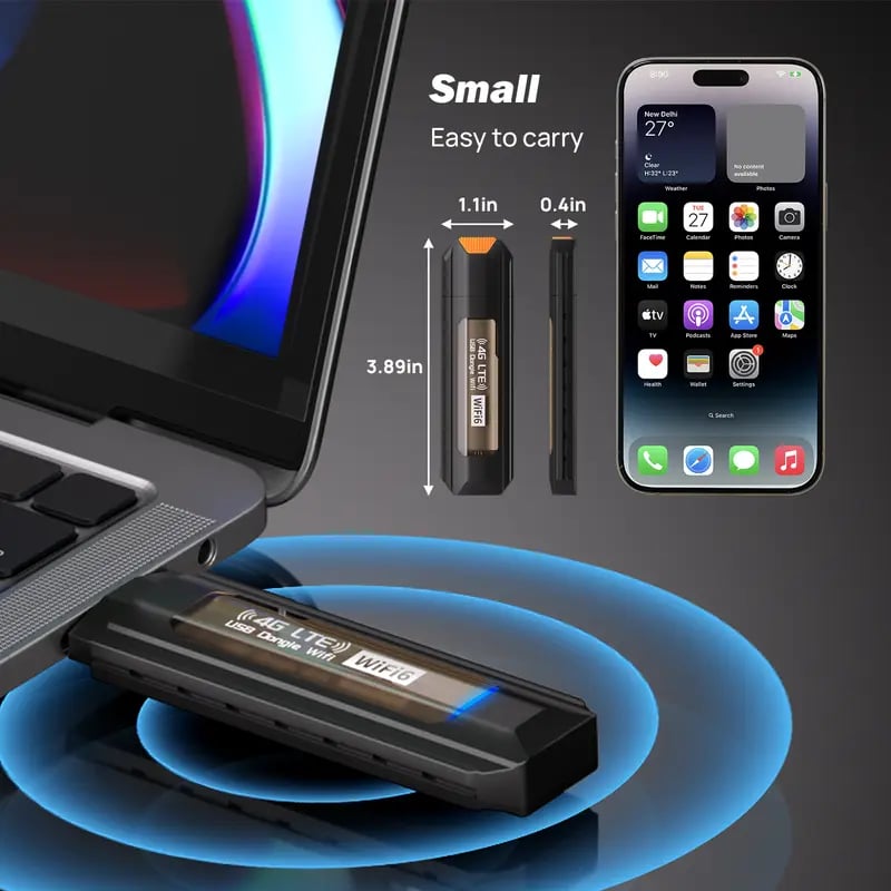 4G LTE USB WiFi Router Portable Hotspot Adapter for Computers & USB Modems