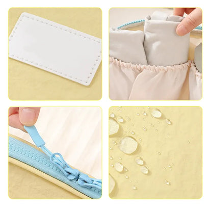 Portable Underwear Travel Organizer Separate Storage for Bras, Panties & Socks