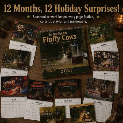 'Do Not Pet The Fluffy Cows' Bison Yellowstone National Park 2027 Wall Calendar