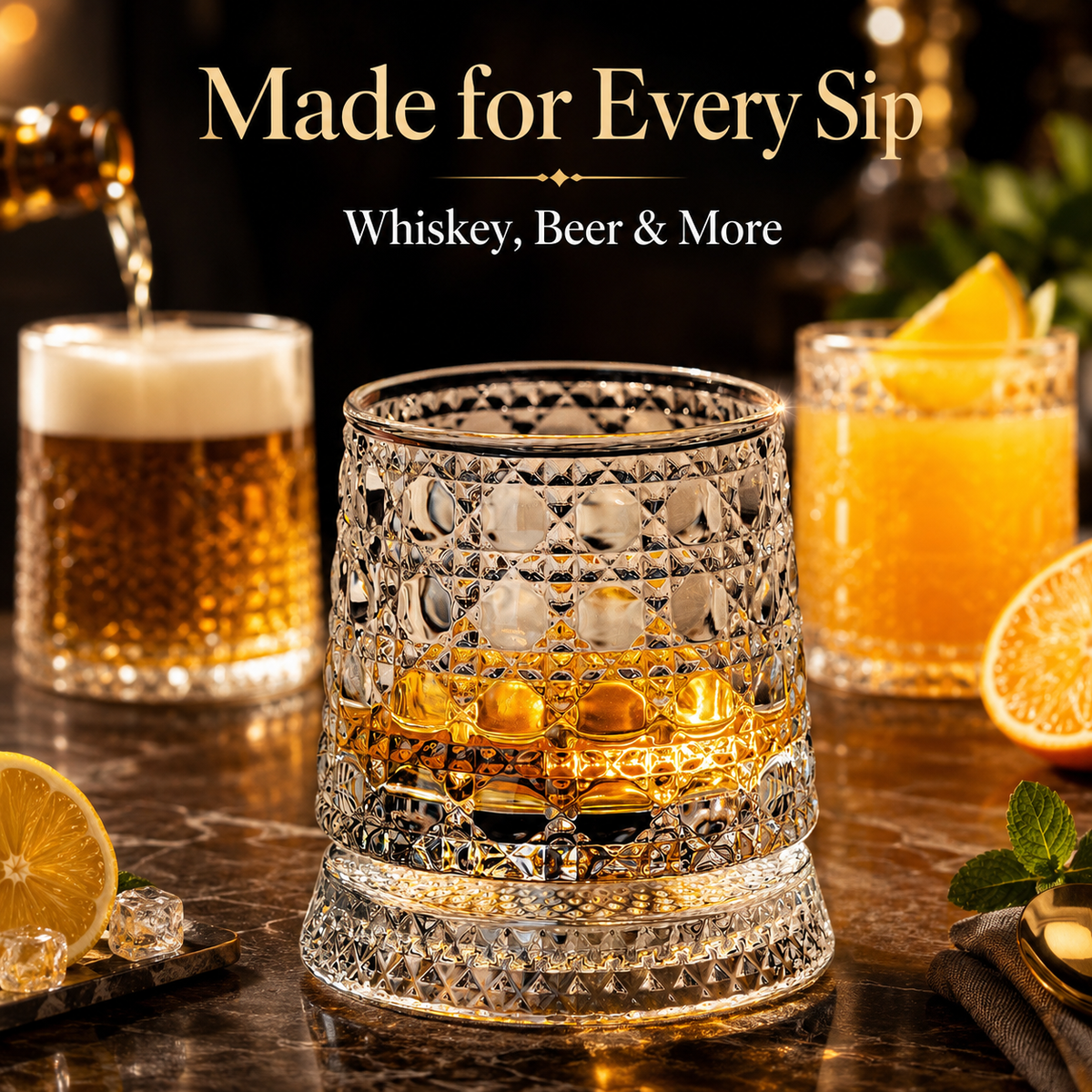 360 Rotating Crystal Glass Cup The Fun Drinkware That Won t Tip Over