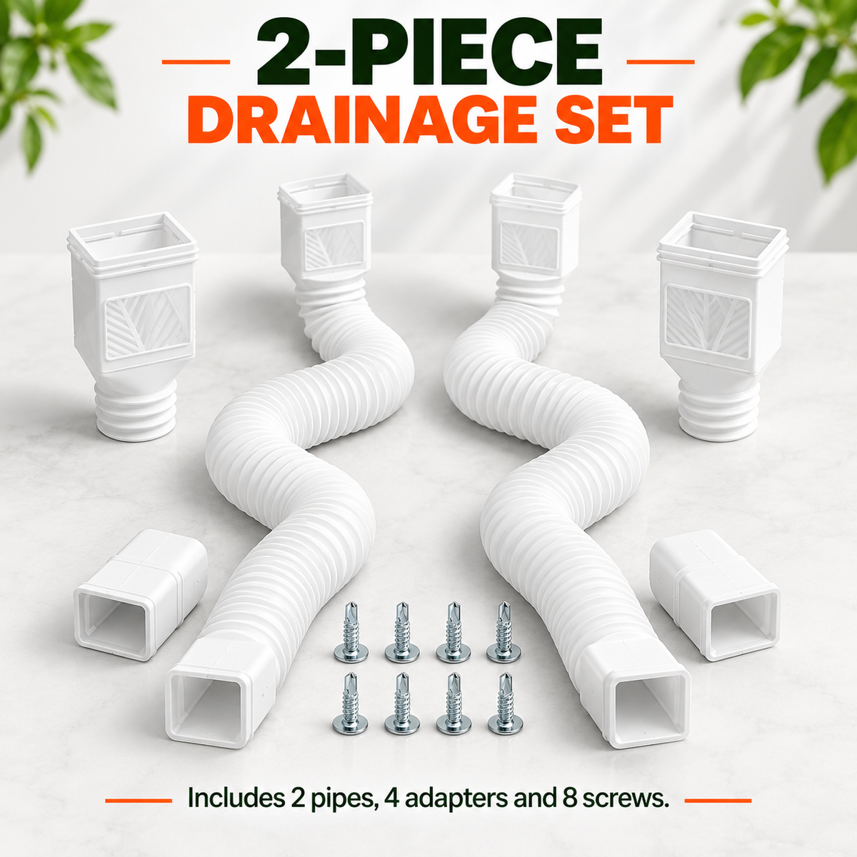 Universal Flexible Gutter Downspout Extension Set (2-Pack) 1.5M Foundation Protection