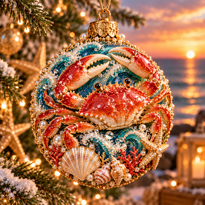 Coastal Christmas Ocean Legends 3D Marine Life Ornament Collection