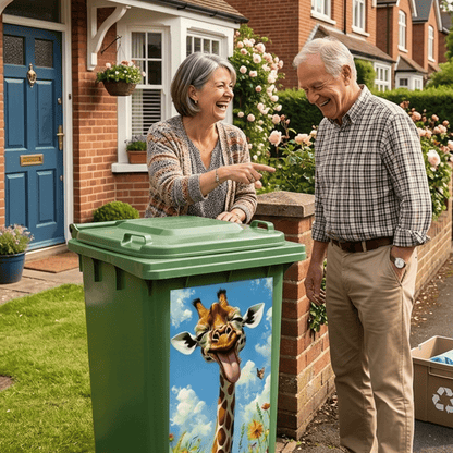 Creative Trash Can Sticker with Colourful Cartoon