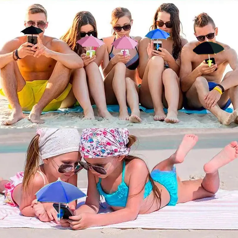 Protection Phone Umbrella for Sun Universal Adjustable Piggy Suction Cup Phone Stand with Sun Shade Cover