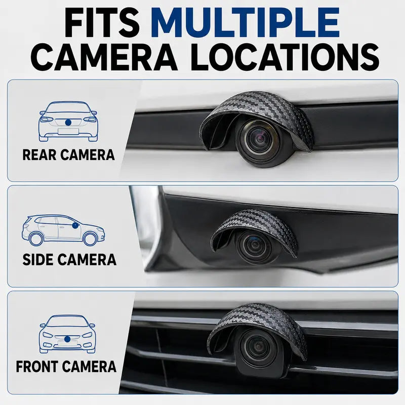 4-Piece Rearview Camera Rain Cover Set Universal Weather Shield for Clearer Parking View