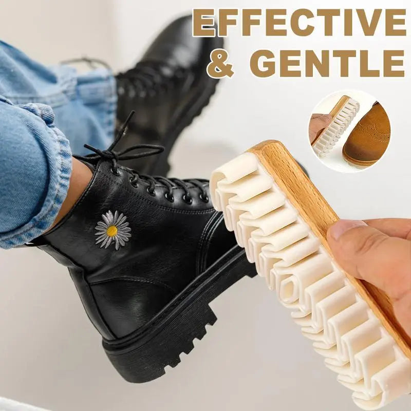 2-in-1 Suede Shoe Brush TPR Crepe Bristles for Nubuck, Boots, Jackets & Leather Care