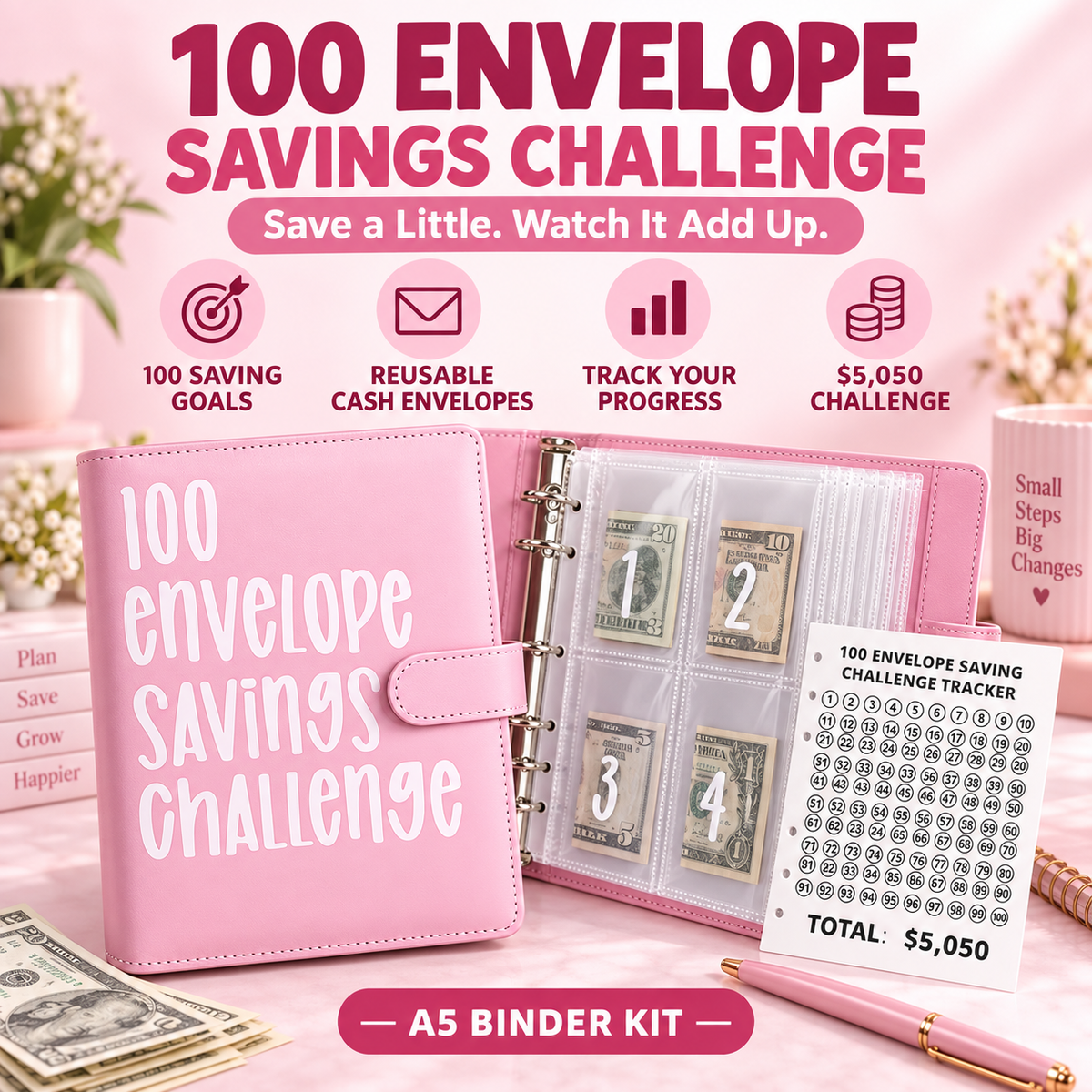 100 Envelope Saving Challenged Book
