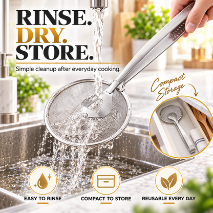 2-in-1 Spider Strainer Tongs Stainless Steel Frying & Draining Tool