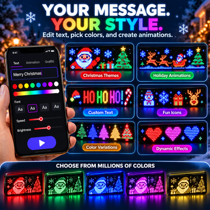 Smart LED Pixel Car Display App-Controlled Custom Text, Colors & Animations!