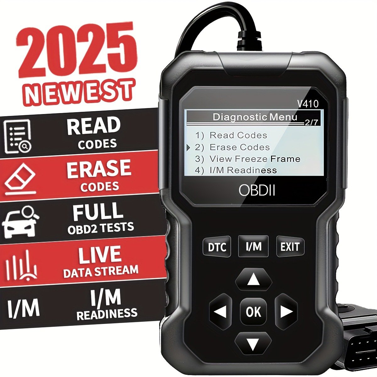 2025 Newest Enhanced Universal OBDII Scanner V410 Car Engine Fault Code Reader Diagnostic Tool