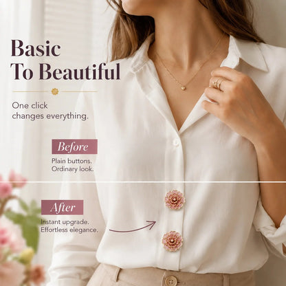 Flower Button Covers Instant No-Sew Shirt & Blouse Upgrade