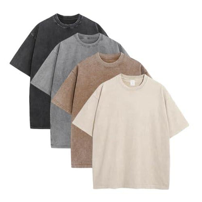 1/4 Pack Oversized T shirts for Men Gym Vintage Heavyweight T Shirts Cotton Workout Acid Wash Baggy Tees
