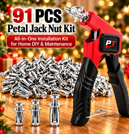 91-Piece Petal Jack Nut Tool Kit M4/M5/M6 Hollow Wall Metal Anchors with Installation Pliers for Drywall & DIY Repair