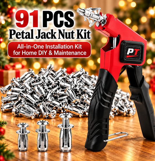 91-Piece Petal Jack Nut Tool Kit M4/M5/M6 Hollow Wall Metal Anchors with Installation Pliers for Drywall & DIY Repair