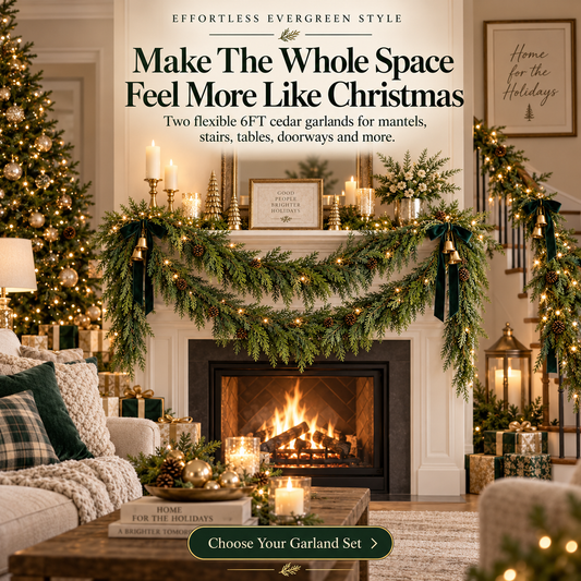 2-Pack 6FT Real-Touch Artificial Cedar Garland