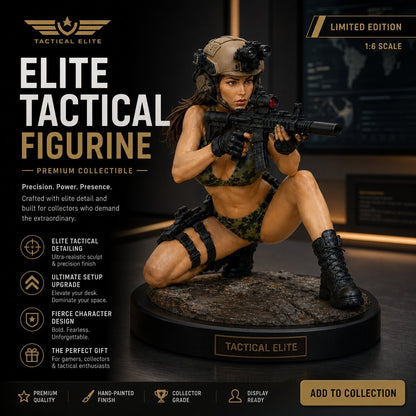 Level Up Your Setup! Limited Edition Camo Female Operator Figure with Fast Shipping!
