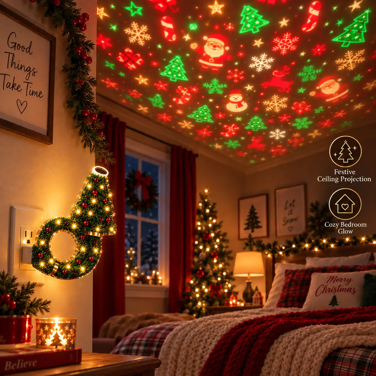2026 USB Plug-In Christmas Projector Night Light