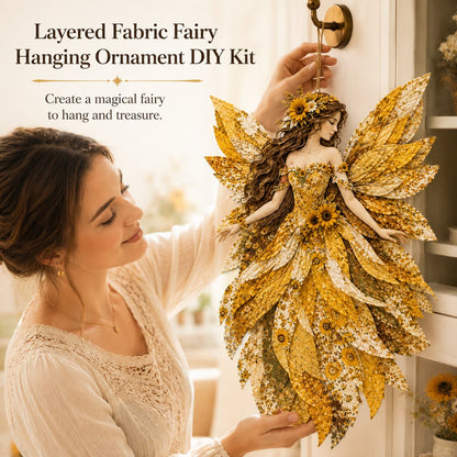 Premium Fairy Patchwork DIY Kit | High-Quality Layered Fabric with Floral Wings DIY Handmade Fantasy Wall Decor