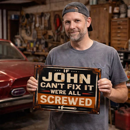 "If Mike Can't Fix It, We're All Screwed" Metal Sign