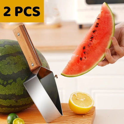 2PCS-Stainless steel watermelon slicer, multi-functional fruit slicer, fruit divider, watermelon cutting tool